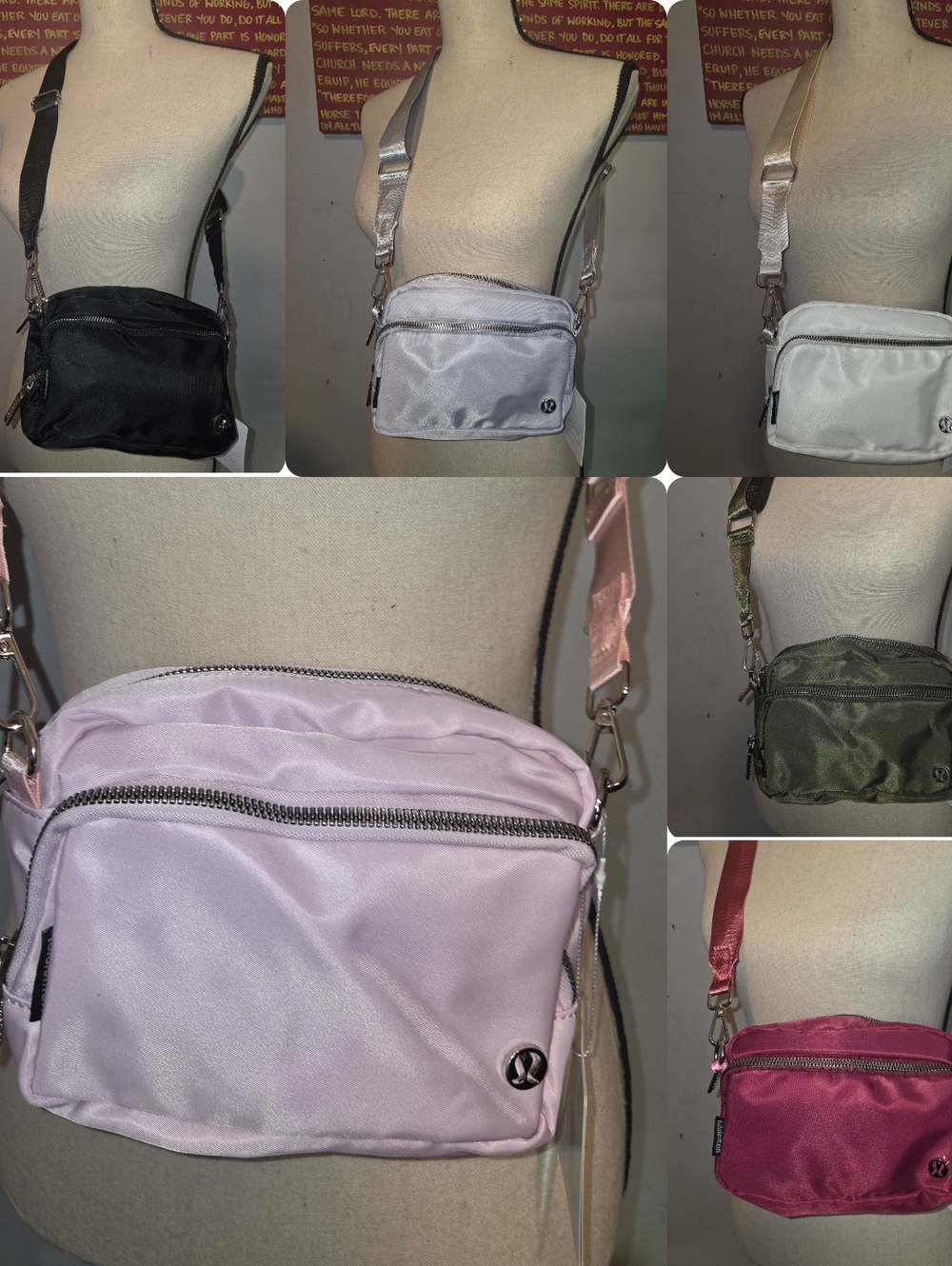 Lululemon Everywhere Crossbody Bag Metal Hardware Nwt Black Pink Green Gray Whit